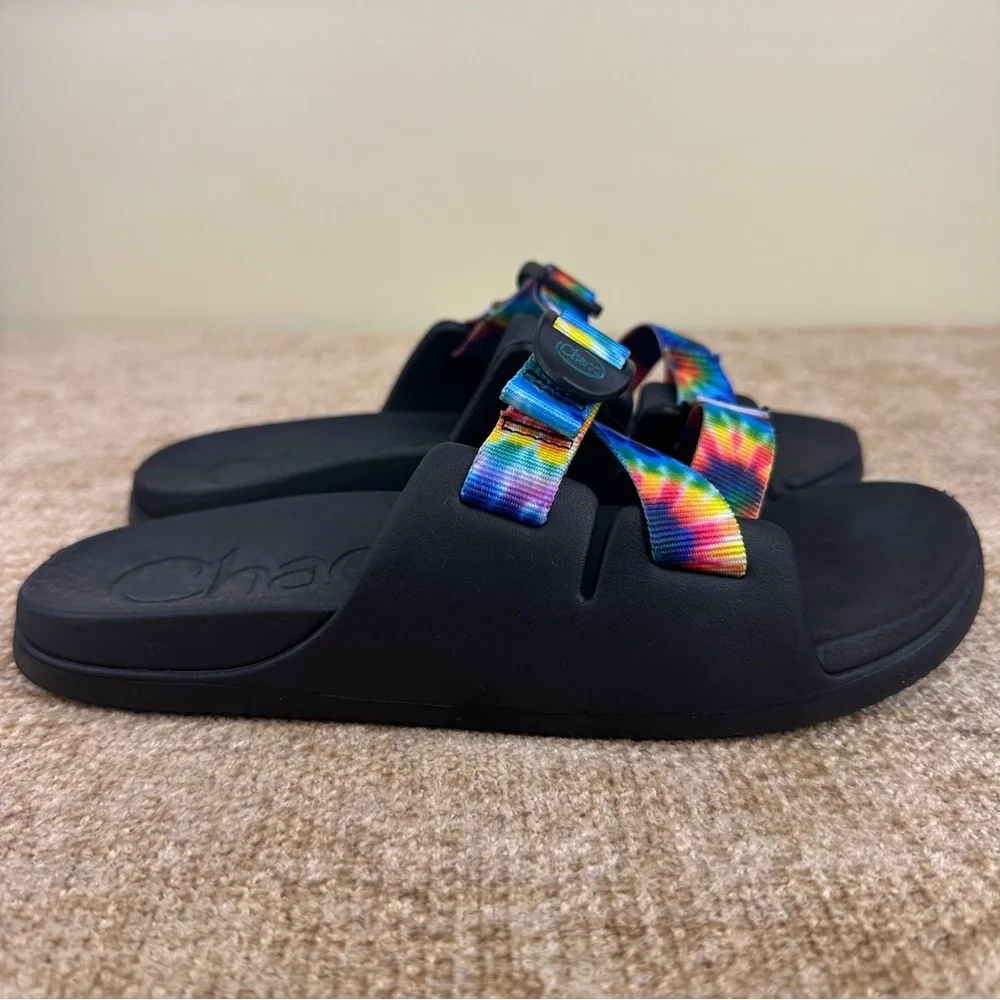 Chaco Kid's Chillos Strappy Black/Tie-Dye Slide/Sandals Size K5